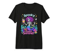 Spooky Babe Summer Skeleton Mermaid Premium T-Shirt