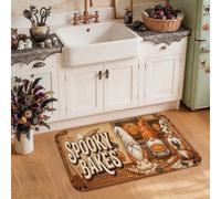 Spooky Bakes Gnome Quote Halloween Kitchen Rugs 20x31 Inch