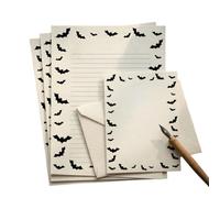 Spooky Bat Eco-Friendly Writing Paper and Envelopes Set - A5 Recycled Gothic Stationery - 100gsm FSC Certified - Lined or Plain - Made in UK - Halloween & Alt Aesthetic Letter Set