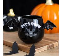 Spooky Bat Wing Mug - 450Ml Ceramic Coffee Cup For Goth & Halloween Fans