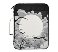 Spooky Bats Halloween Dark Goth Paper File Folder Easy to Carry 1.5-Inch 3-Ringing Office Binder Organizer with Zipper Closure for Business