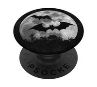 Spooky Bats l Full Moon Bat Silhouette PopSockets Adhesive PopGrip