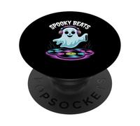 Spooky Beats Halloween DJ Vinyl Ghost Vibe PopSockets Adhesive PopGrip