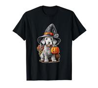 Spooky Bedlington Terrier Witch Pumpkin Aesthetic Halloween T-Shirt