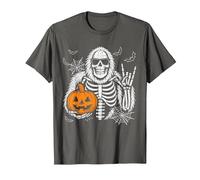 Spooky Bigfoot Jack O Lantern Skeleton Halloween Boys Men's T-Shirt, Men, Asphalt Grey, X-Large