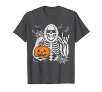 Spooky Bigfoot Jack O Lantern Skeleton Halloween Boys Men's T-Shirt, Men, Dark Heather Grey, 4X-Large