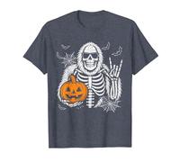 Spooky Bigfoot Jack O Lantern Skeleton Halloween Boys Men's T-Shirt, Men, Heather Blue, 5X-Large
