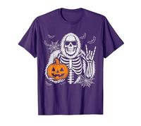 Spooky Bigfoot Jack O Lantern Skeleton Halloween Boys Men's T-Shirt, Men, Purple, Small