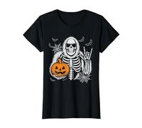 Spooky Bigfoot Jack O Lantern Skeleton Halloween Boys Men's T-Shirt, Women, Black, X-Small