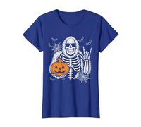 Spooky Bigfoot Jack O Lantern Skeleton Halloween Boys Men's T-Shirt, Women, Royal Blue, Large