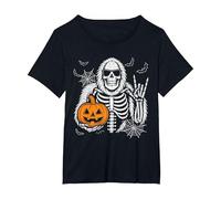 Spooky Bigfoot Jack O Lantern Skeleton Halloween Boys Men's T-Shirt, Women's Plus, Black, 5X