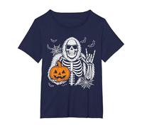 Spooky Bigfoot Jack O Lantern Skeleton Halloween Boys Men's T-Shirt, Women's Plus, Navy Blue, 5X
