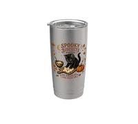 Spooky Biscuits Bakery Black Cat Kneading Ghost Dough Stainless Steel Insulated Tumbler