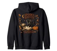 Spooky Biscuits Bakery Black Cat Kneading Ghost Dough Zip Hoodie