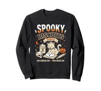 Spooky Biscuits Bakery Fun Punk Rock Halloween Cat Halloween Sweatshirt