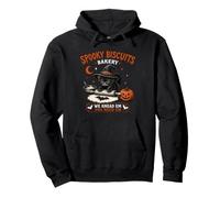 Spooky Biscuits Bakery Halloween Baking Black Cat Baker Pullover Hoodie