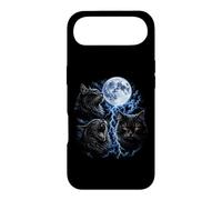 Spooky Black Gothic Cats Funny Meow Howling Moon Cat Meme Case for iPhone Air