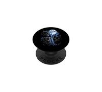 Spooky Black Gothic Cats Funny Meow Howling Moon Cat Meme PopSockets Adhesive PopGrip