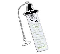 Spooky Boo Basket Stuffers, Halloween Witchy Bookmark Gift for Women Men Gothic Funny Cute Bookmark with Gift Box Witchy Reading Accessories for Halloween, Birthday, Book Lovers Goth Christmas Gifts