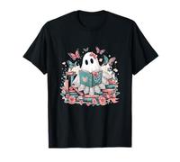 Spooky Books Ghost Cute Book Lovers Halloween Haunted T-Shirt