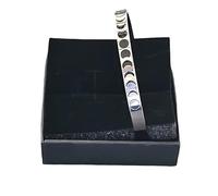 Spooky Box Co. Moon Phase Display Bangle, Stainless steel, Writing Stay Wild Moon Child