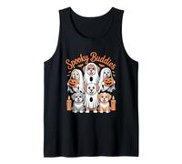 Spooky Buddies Cute Halloween Puppy Ghost Costume Tank Top