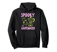 Spooky But Caffeinated Halloween Coffee Fall Autumn Vibes Pullover Hoodie