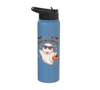 Spooky But Fabulous Cute Ghost Halloween Bats Pumpkin Stainless Steel Insulated Water Bottle
