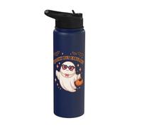 Spooky But Fabulous Cute Ghost Halloween Bats Pumpkin Stainless Steel Insulated Water Bottle
