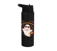 Spooky But Fabulous Cute Ghost Halloween Bats Pumpkin Stainless Steel Insulated Water Bottle