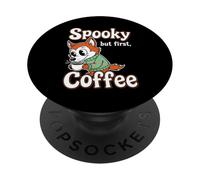 Spooky but First Coffee Fox PopSockets Adhesive PopGrip