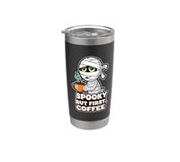 Spooky but First Coffee Tired Mummy Stainless Steel Insulated Tumbler