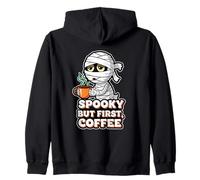 Spooky but First Coffee Tired Mummy Zip Hoodie