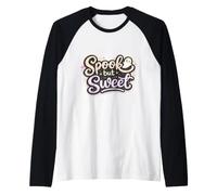 Spooky but Sweet Cute Ghost Halloween Trick or Treat Raglan Baseball Tee