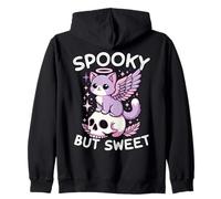 Spooky But Sweet Cute Pastel Goth Cat Zip Hoodie