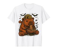Spooky Capybara and Turtle Backpack Ramen Kawaii Halloween T-Shirt