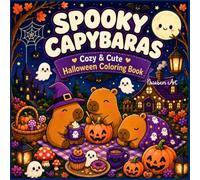 SPOOKY CAPYBARAS: Cozy & Cute Halloween Coloring Book: Bold and Easy Coloring Book for Adults and Kids - Over 45 Simple Autumn Kawaii Designs with Cute Capybaras, Pumpkins, and Ghosts for Relaxation