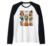 Spooky Capybaras Creepy Kawaii Cappy Halloween Capybara Raglan Baseball Tee