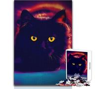 Spooky Cat Teenagers 1000 Pieces Puzzle Educational Reasoning Skill Game Ideal Thoughtful Gift for All Events Size 38x26cm
