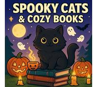 Spooky Cats & Cozy Books: Adult Coloring Book: Relaxing Halloween-Themed Coloring Pages Featuring Adorable Cats & Cozy Scenes