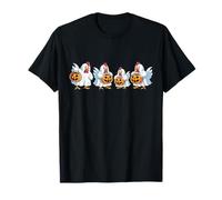 Spooky Chickens Ghost Halloween Farm Animals Autumn Pumpkin T-Shirt