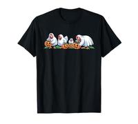 Spooky Chickens Ghost Halloween Farm Animals Autumn Pumpkin T-Shirt