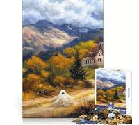 Spooky Church in Autumn 1000 Pieces Jigsaw Puzzles for Teenagers Boost Memory Stress Release Premium Cut Cherished Gift 38x26cm