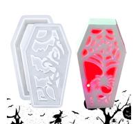 Spooky Coffin Mold, 11.6x7cm Resin Lampshade Maker, Transparent Silicone Casting Feature, Halloween Handcraft Tool, Creative Party Decor Choice, Suitable for Bathroom Bookshelf Living Room Entrance