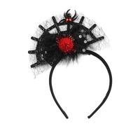 Spooky Costume Headwear - Spider Web Headband, Lightweight Hair Hoop Item | Soft Hair Friendly Black Polymer Core Frame | Halloween Festival Celebration Dance Accessories, Gothic Clasp Crown Set