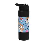 Spooky Cowboy Ghost Cute Halloween Boo Blue Retro Western Stainless Steel Insulated Water Bottle