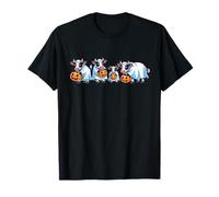 Spooky Cows Ghost Halloween Farm Animals Autumn Pumpkin T-Shirt