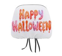 Spooky Creepy Bubble Happy Halloween Printed Car Headrest Cover,2 Pieces, Elastic Comfort Head Rest Cover for Women Men, Universal Fits Most Cars Van SUV Truck, Car Interior Decor Accessories