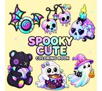 Spooky Cute Coloring Book: Bold and Easy Kawaii Halloween Designs for Adults & Teens | Cute and Creepy Creatures, Pastel Goth & Cozy Spooky Scenes for Relaxation