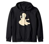 SPOOKY CUTE FRIENDLY GHOST Kids Halloween Trick Or Treat Zip Hoodie